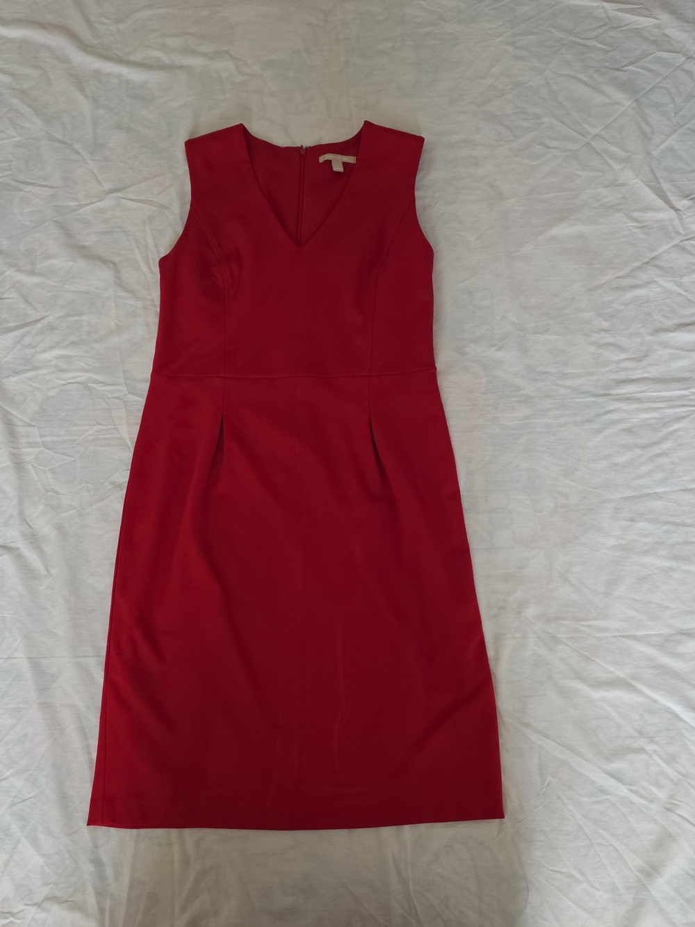 Banana Republic Sleeveless Red V-Neck Midi Dress